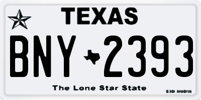 TX license plate BNY2393