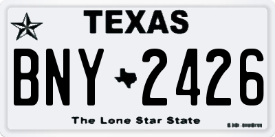 TX license plate BNY2426