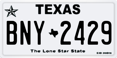 TX license plate BNY2429