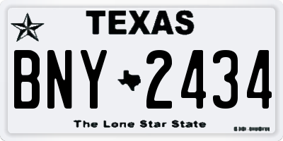 TX license plate BNY2434