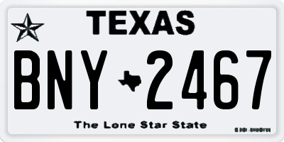 TX license plate BNY2467