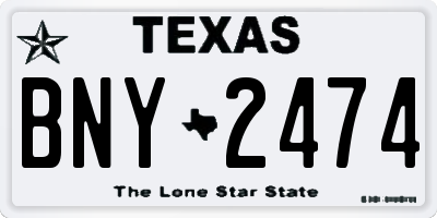 TX license plate BNY2474