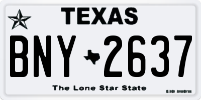 TX license plate BNY2637