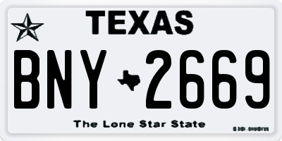 TX license plate BNY2669