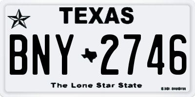 TX license plate BNY2746