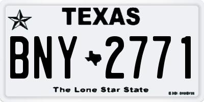 TX license plate BNY2771