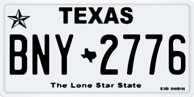 TX license plate BNY2776