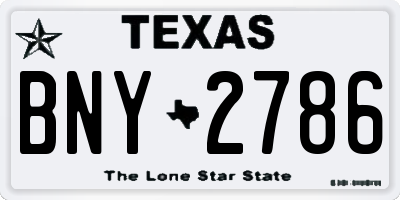 TX license plate BNY2786