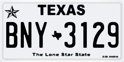 TX license plate BNY3129