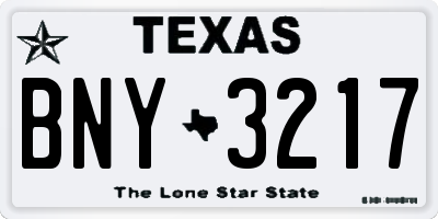 TX license plate BNY3217