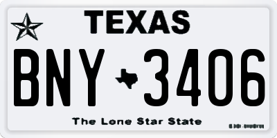 TX license plate BNY3406