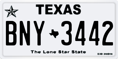 TX license plate BNY3442