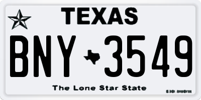 TX license plate BNY3549