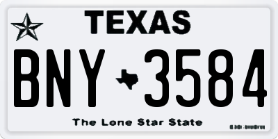 TX license plate BNY3584