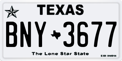 TX license plate BNY3677