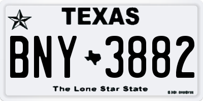 TX license plate BNY3882