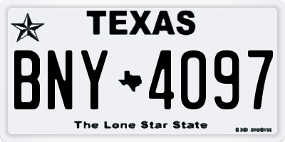 TX license plate BNY4097
