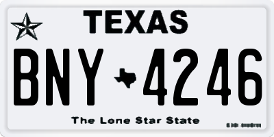 TX license plate BNY4246