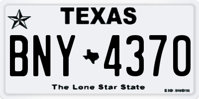 TX license plate BNY4370