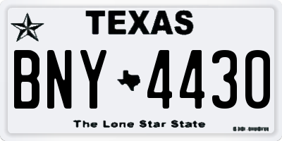 TX license plate BNY4430
