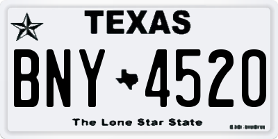 TX license plate BNY4520