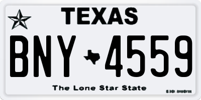 TX license plate BNY4559