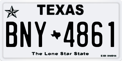 TX license plate BNY4861