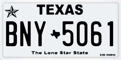 TX license plate BNY5061