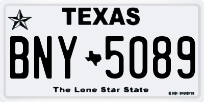 TX license plate BNY5089