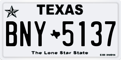 TX license plate BNY5137