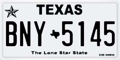 TX license plate BNY5145