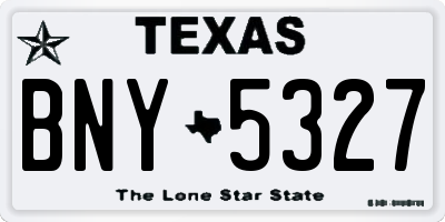 TX license plate BNY5327