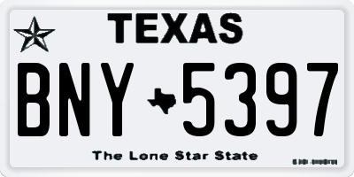 TX license plate BNY5397
