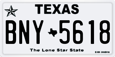 TX license plate BNY5618