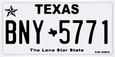 TX license plate BNY5771