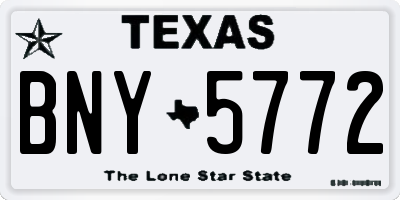 TX license plate BNY5772