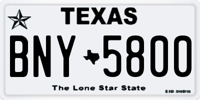 TX license plate BNY5800