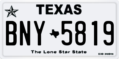 TX license plate BNY5819