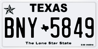 TX license plate BNY5849