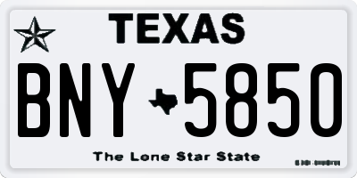 TX license plate BNY5850