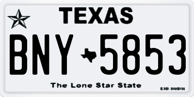 TX license plate BNY5853