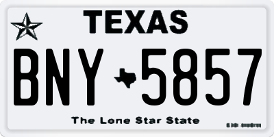 TX license plate BNY5857
