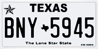 TX license plate BNY5945
