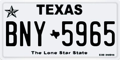 TX license plate BNY5965