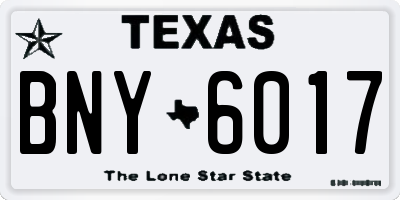 TX license plate BNY6017