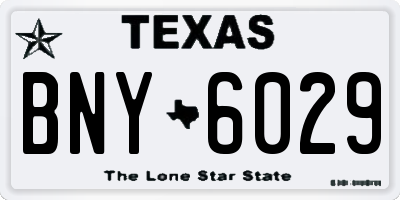 TX license plate BNY6029