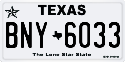 TX license plate BNY6033