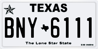 TX license plate BNY6111