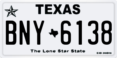 TX license plate BNY6138