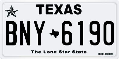 TX license plate BNY6190
